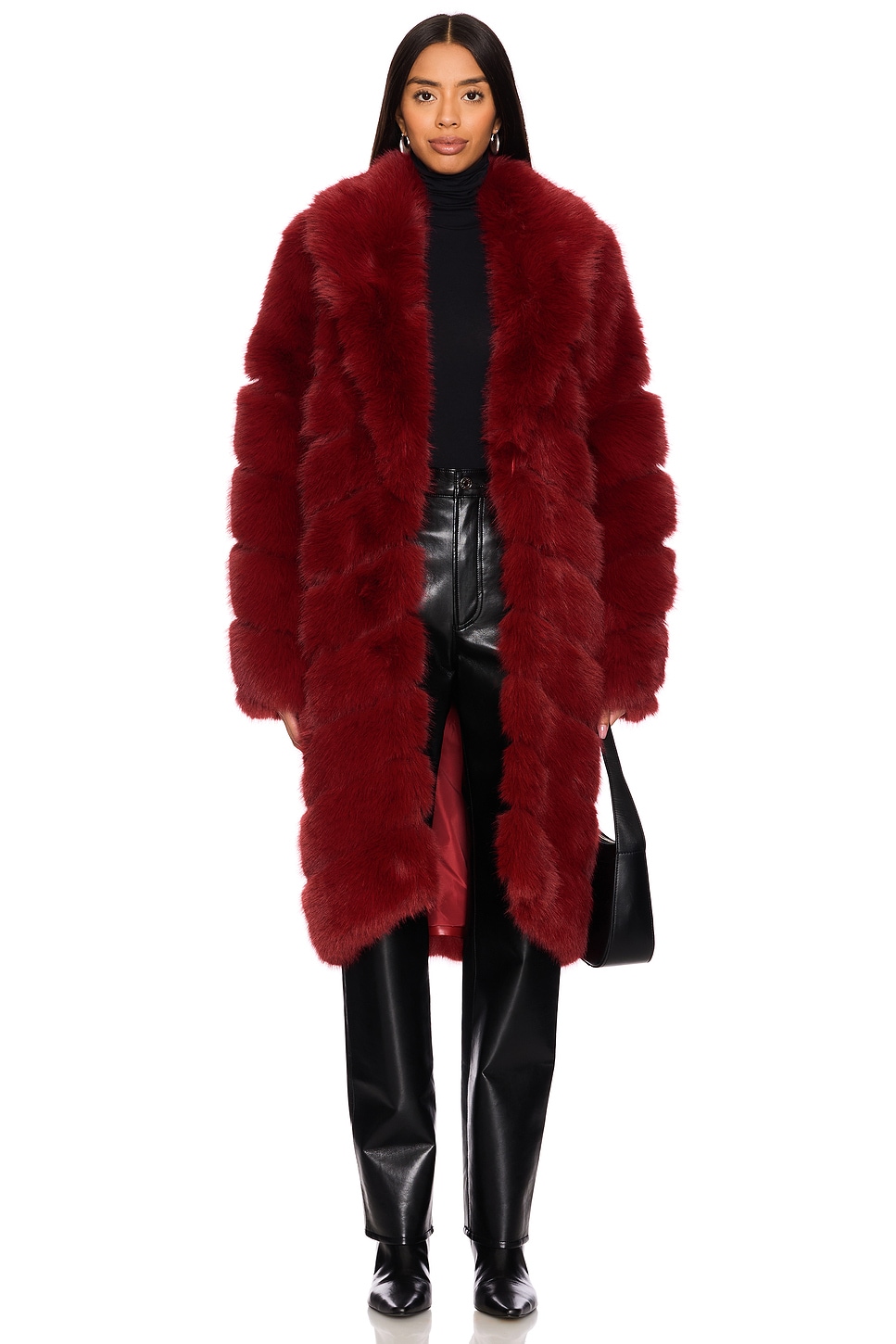 OW Collection Copenhagen Faux Fur Coat in Cherry Red | REVOLVE