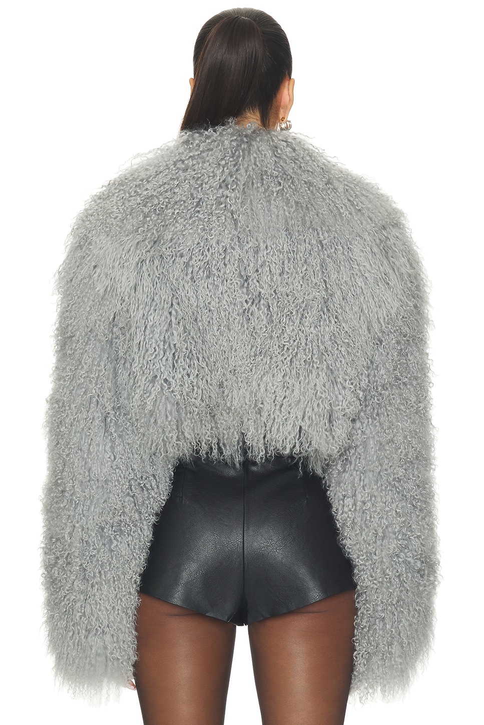 OW Collection Celia Crop Fur Jacket