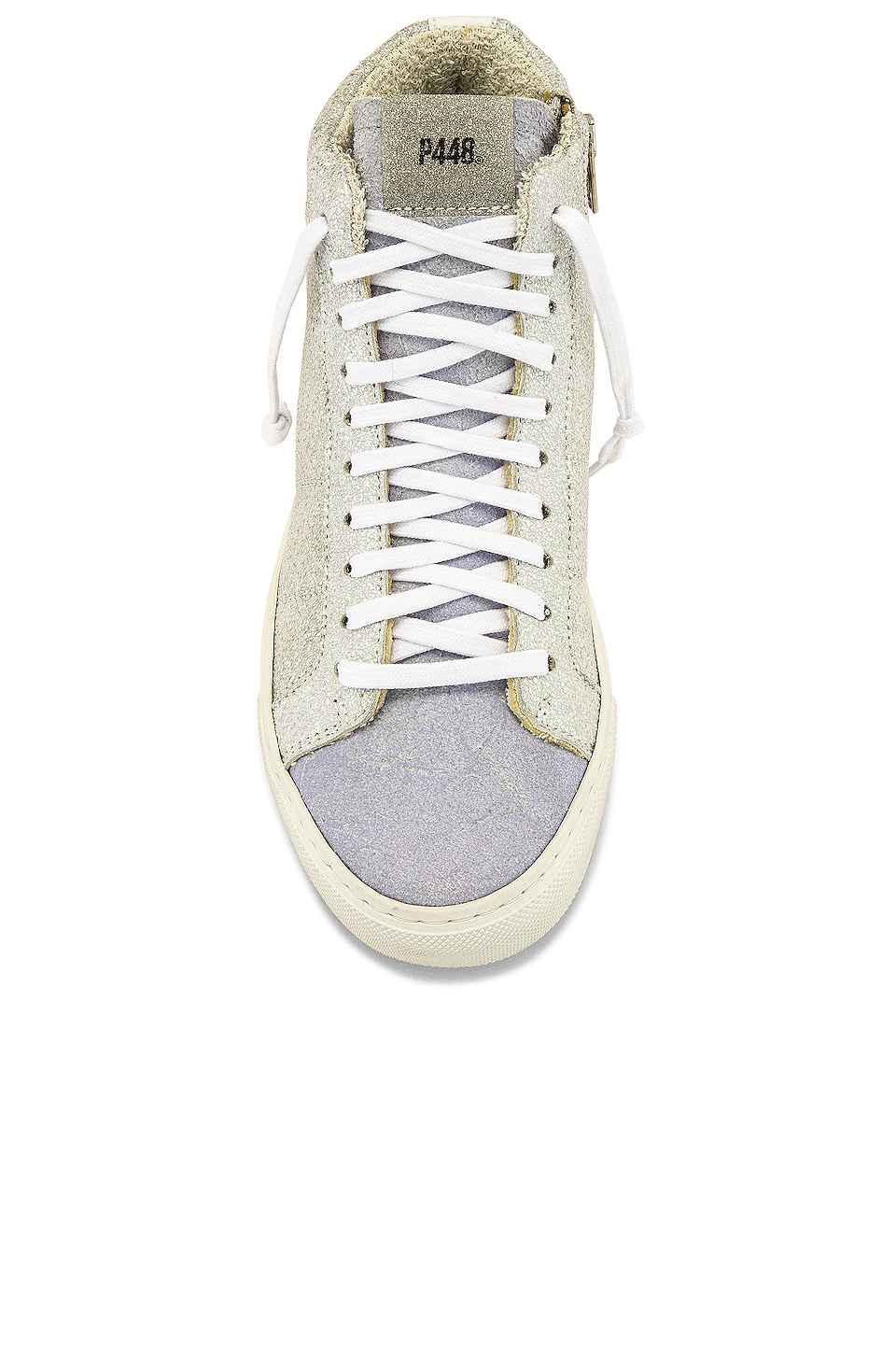 P448 Star High Top Sneaker in Silver & Lilac | REVOLVE