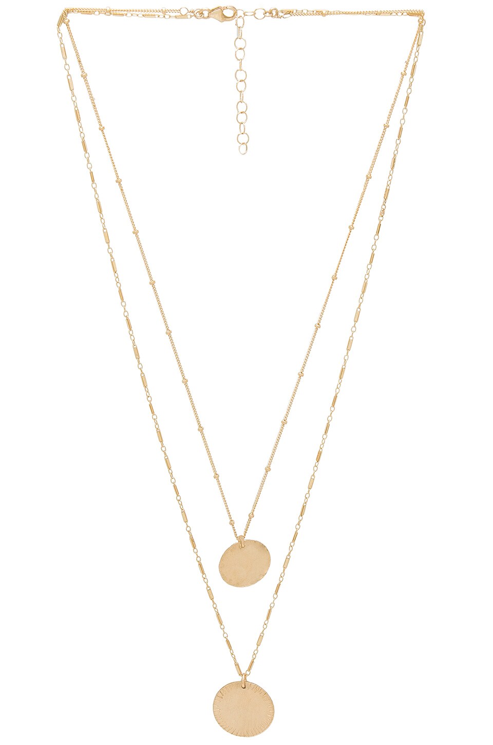 Revolve Women Accessories Jewelry Necklaces Warrior Coin Set in Metallic Gold. 