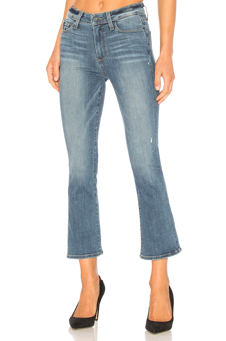 high waisted crop flare jeans