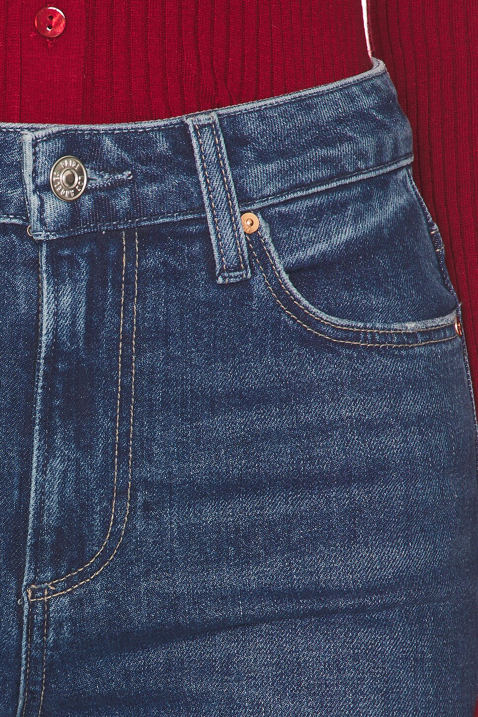 PAIGE Women's Sarah Straight Jeans - Vintage Medium Blue Wash, High Rise Straight Leg, Ankle Length