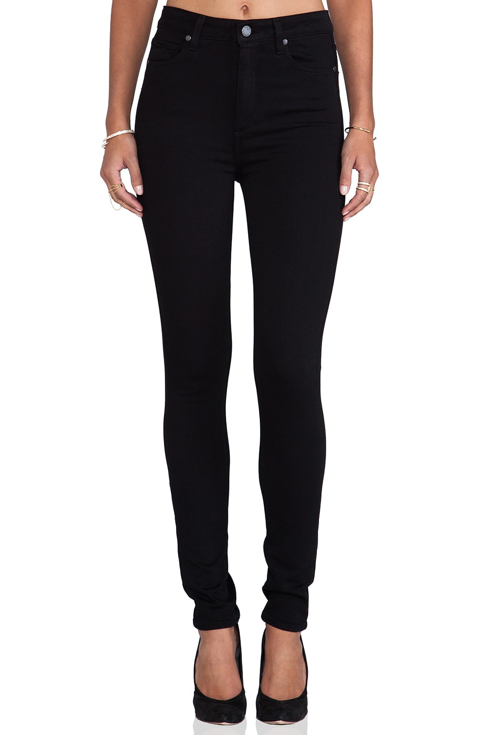 Paige Denim Margot Ultra Skinny In Black Shadow Revolve