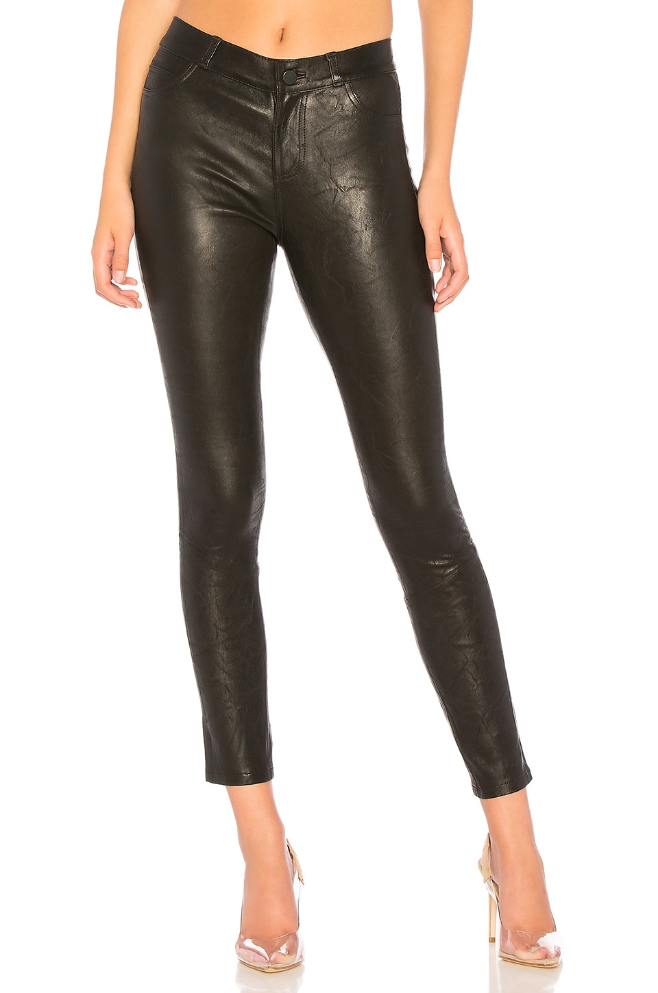 PAIGE Verdugo Leather Pant in Black 