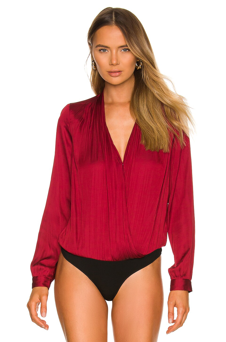 PAIGE Sevilla Bodysuit in Garnet Red