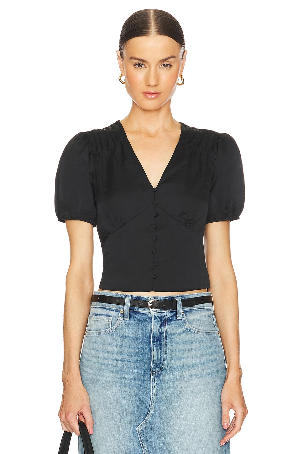 PAIGE Plie Top in Black | REVOLVE
