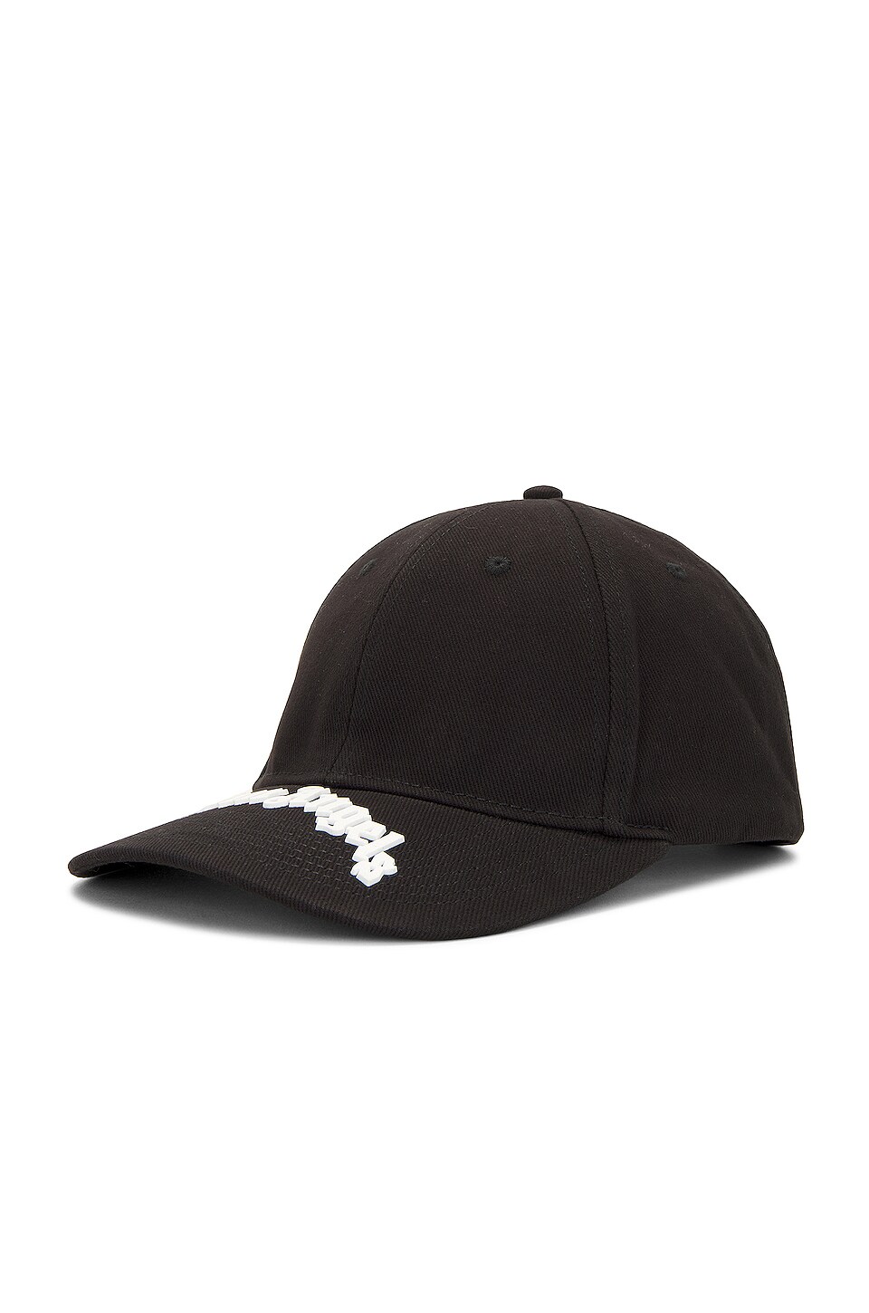 Palm Angels Curved Logo Cap in Black & White