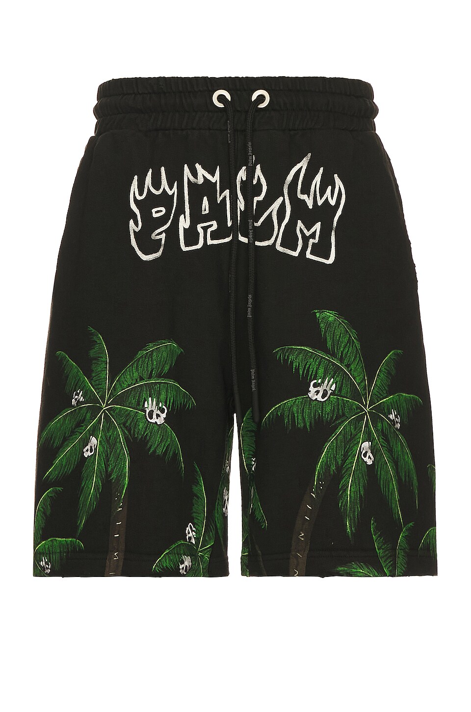 Palm Angels Palms & Skull Vintage Sweatshorts in Black & Green