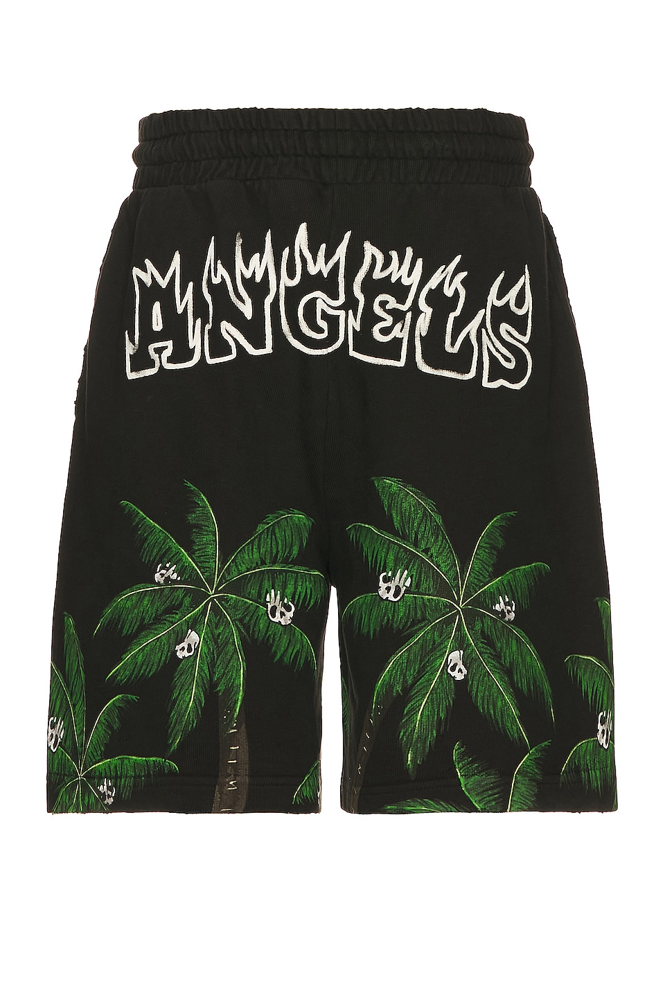 Palm Angels Palms & Skull Vintage Sweatshorts in Black & Green
