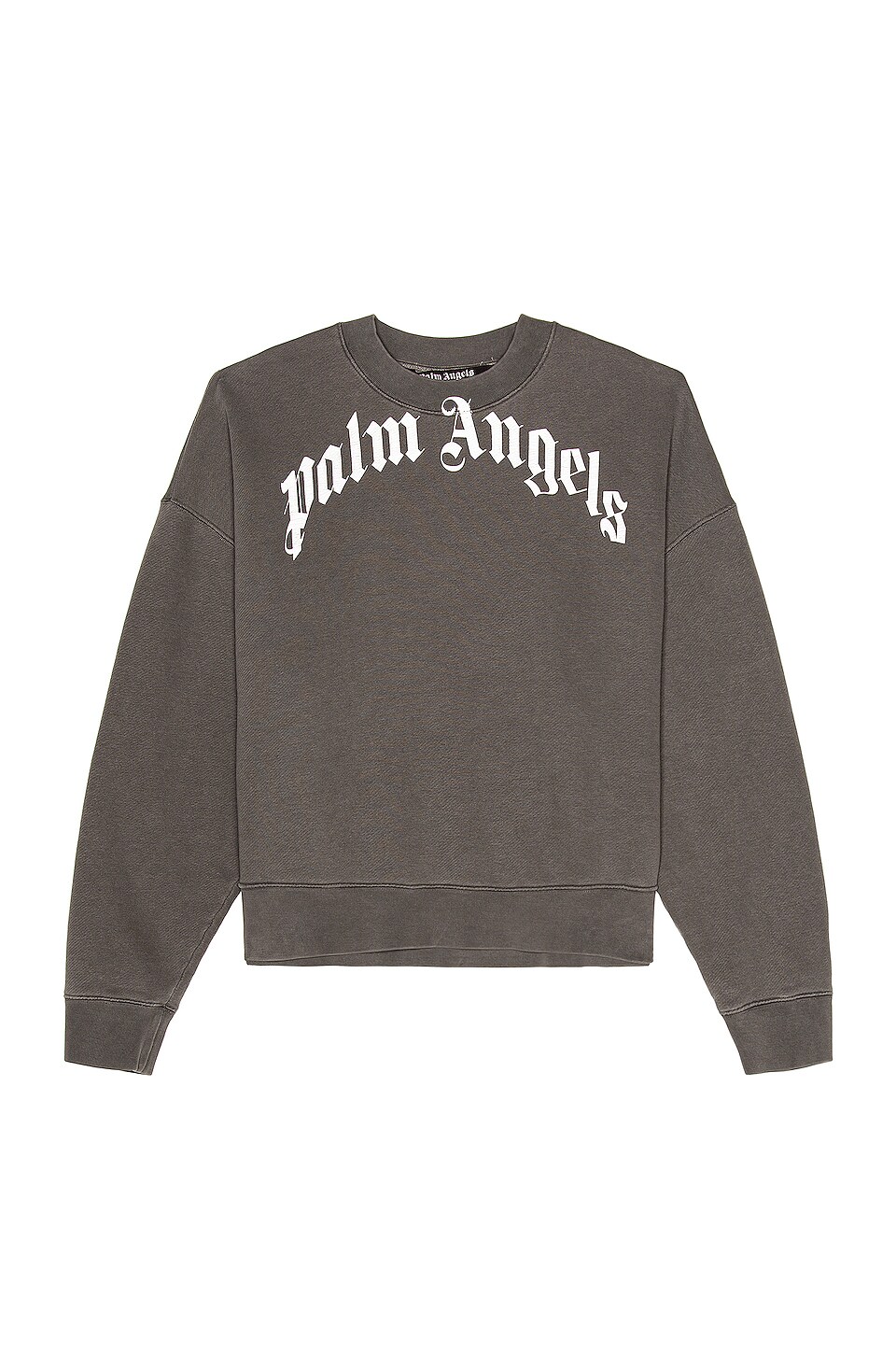 Palm Angels Curved Logo Crewneck in Black