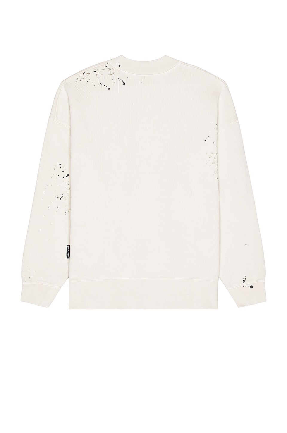 Palm Angels Glittered Logo Crewneck in Off White