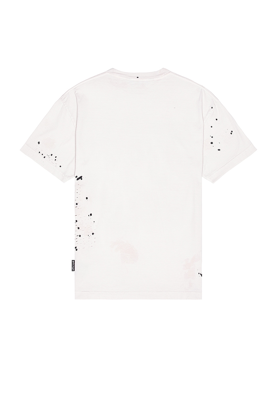 Palm Angels Glittered Logo Classic Tee in Off White