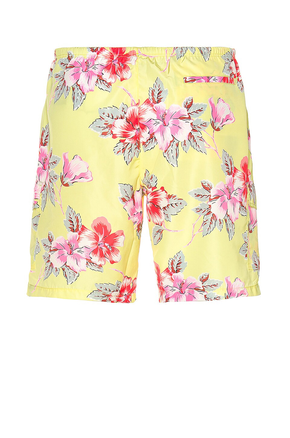 Palm Angels Hibiscus Swim Short in Yellow & White