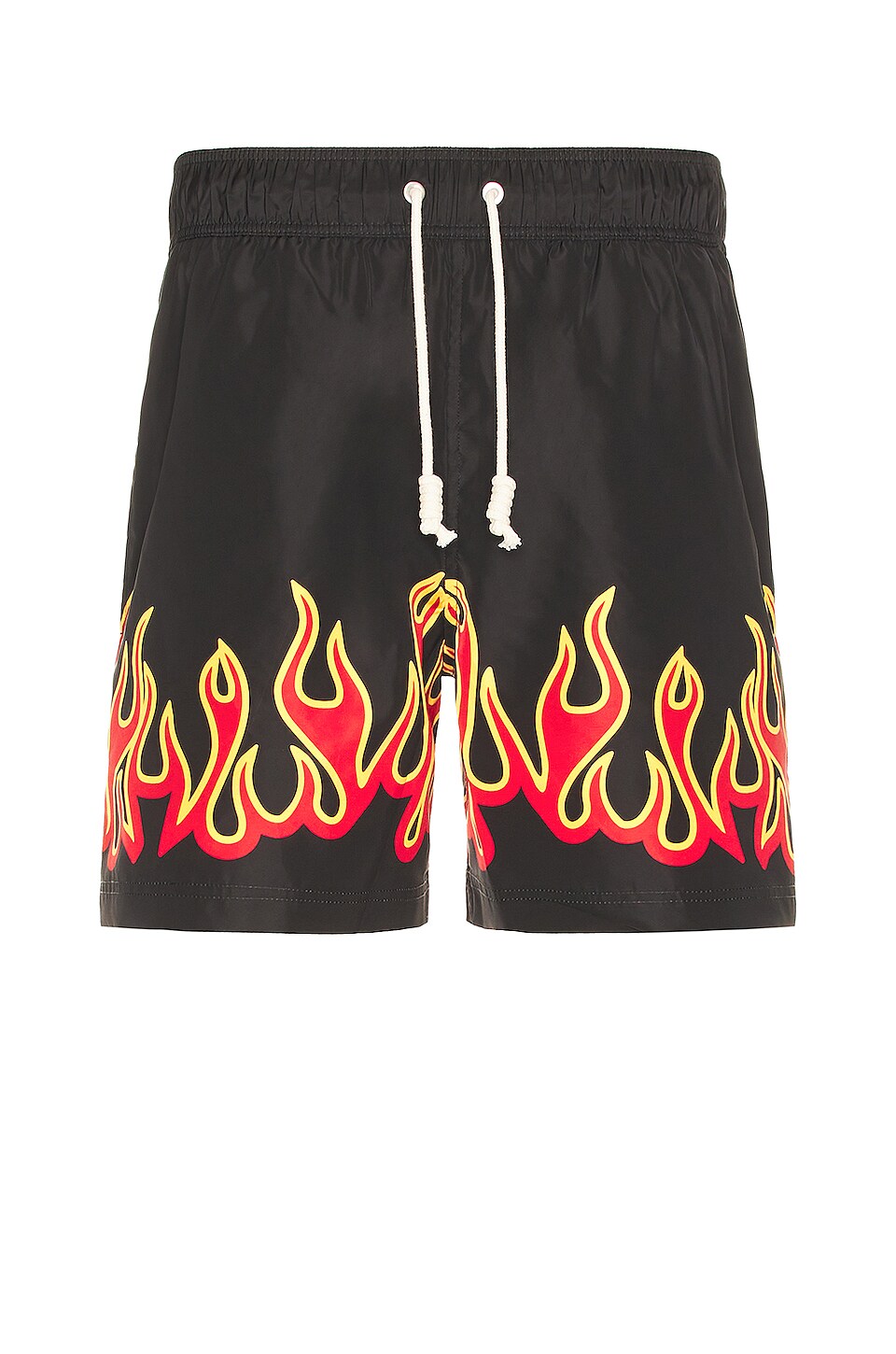 Palm Angels Burningflames Swimshort in Black & Red