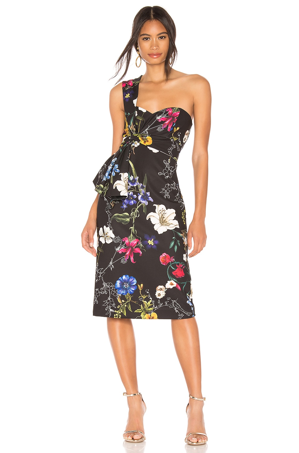 parker black floral dress