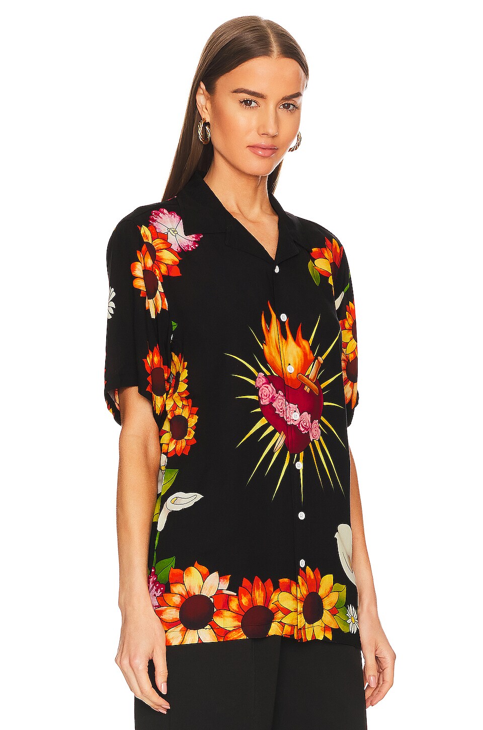 Pleasures Heart Button Down in Black