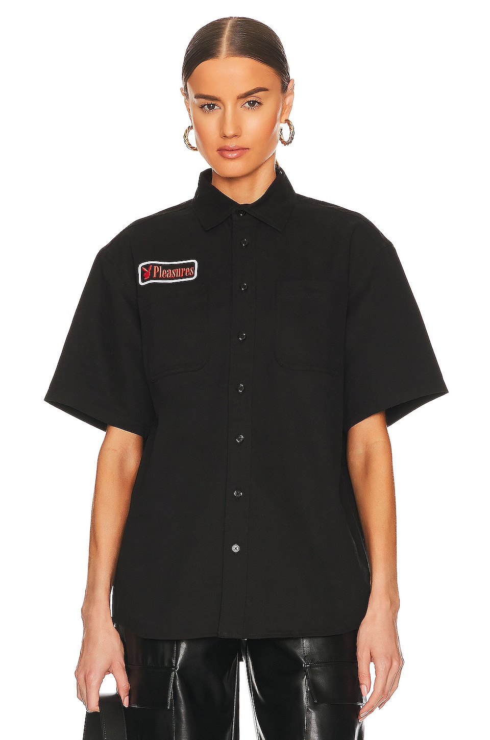 Pleasures X Playboy Film Crew Work Shirt in Black