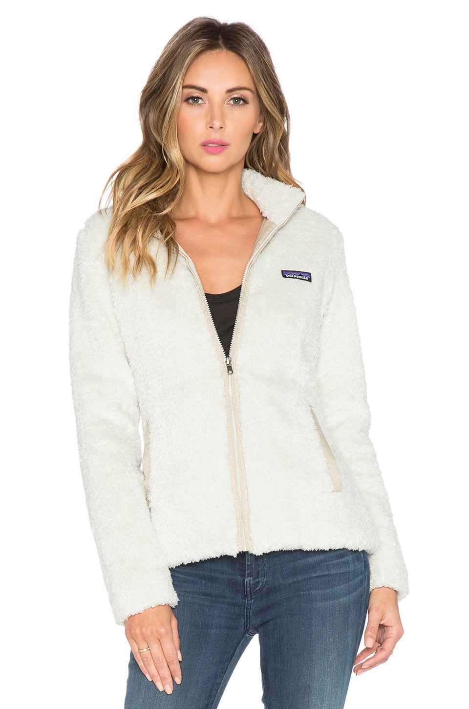 Patagonia Los Gatos Faux Fur Jacket in Bleached Stone | REVOLVE