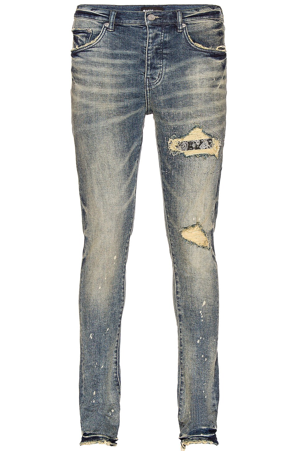 Purple Brand Bandana Print Patch en Indigo