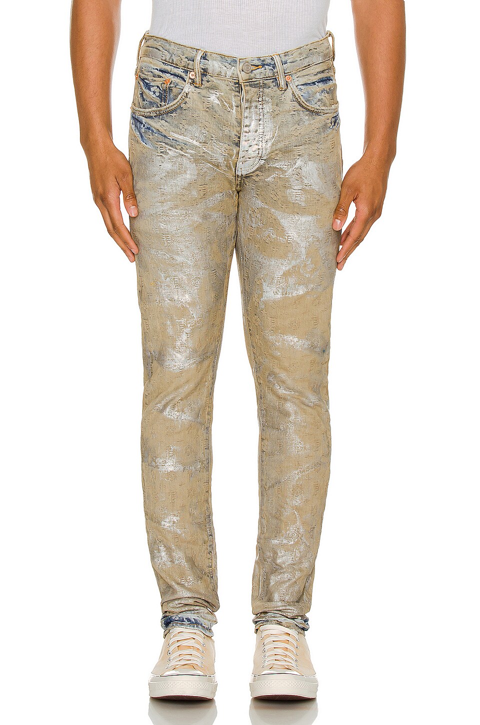 Purple Brand Jacquard Monogram Jeans in 