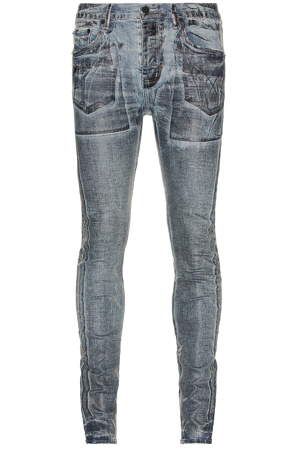 Purple Brand Indigo x Ray With Black Foil Jean in Black Foil