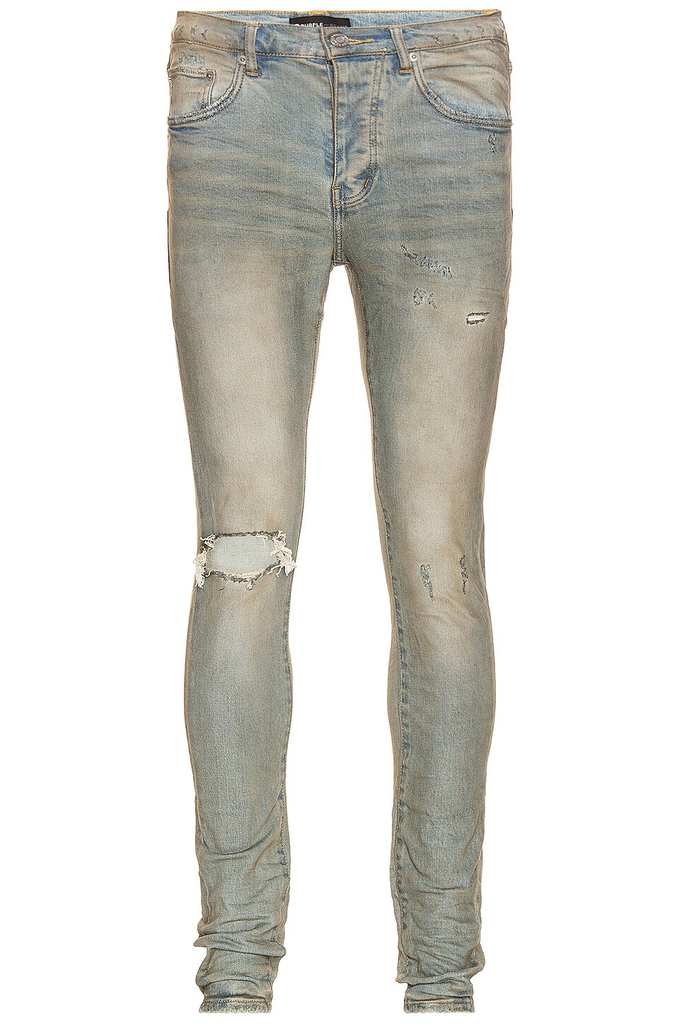 Purple Brand Dirty Wax Skinny Jean in Light Indigo