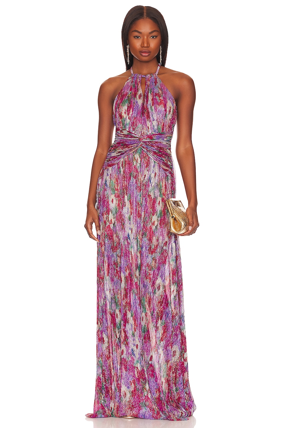 PatBO Halter Neck Maxi Dress in Pink Multi | REVOLVE