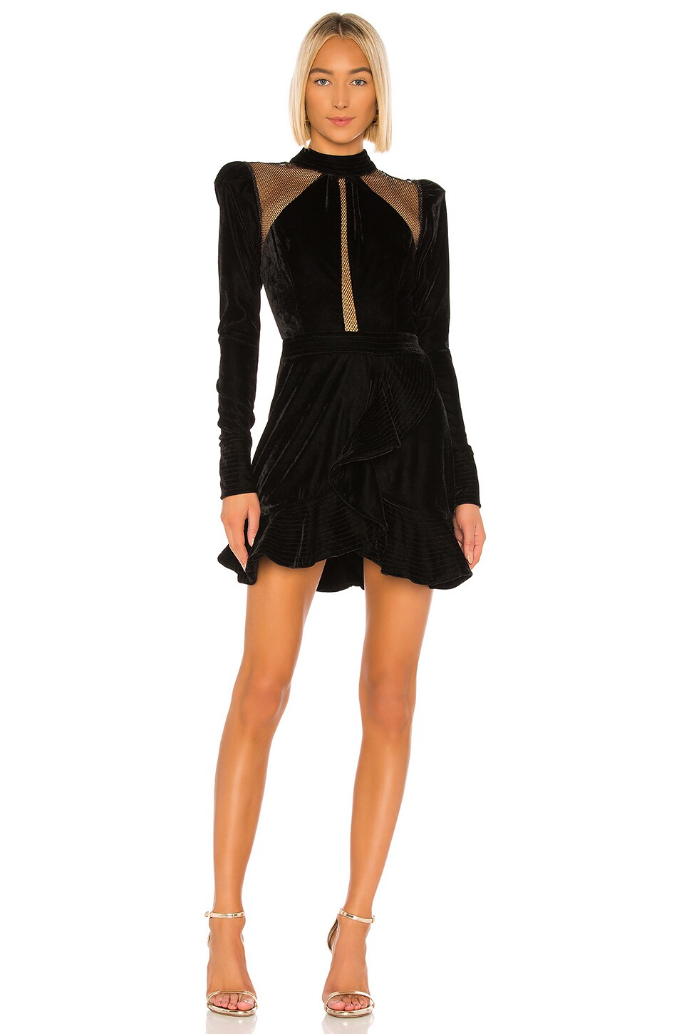 PatBO Velvet and Lurex Mini Dress in 