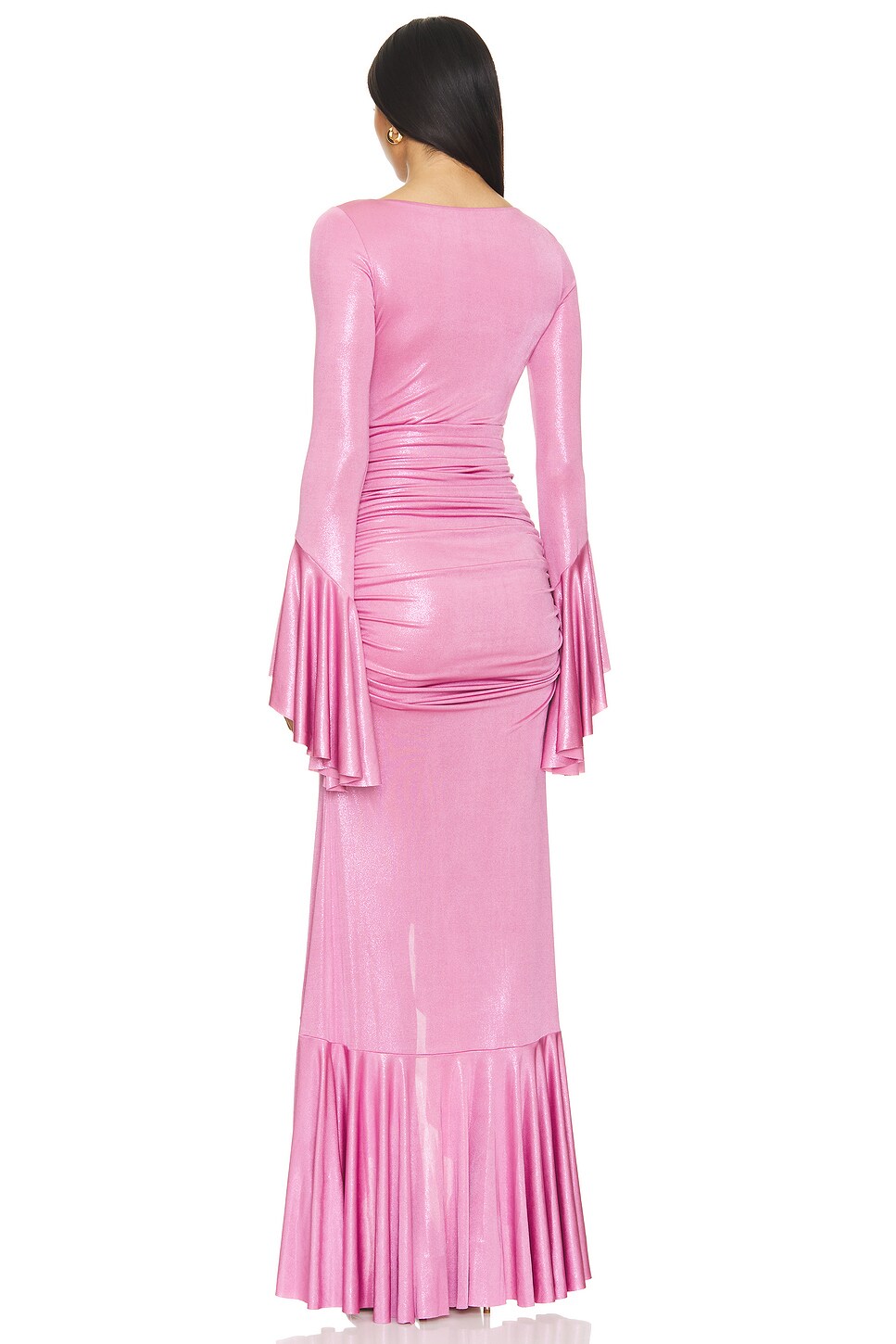 PatBO - Metallic Jersey Ruched Maxi Dress | Plush