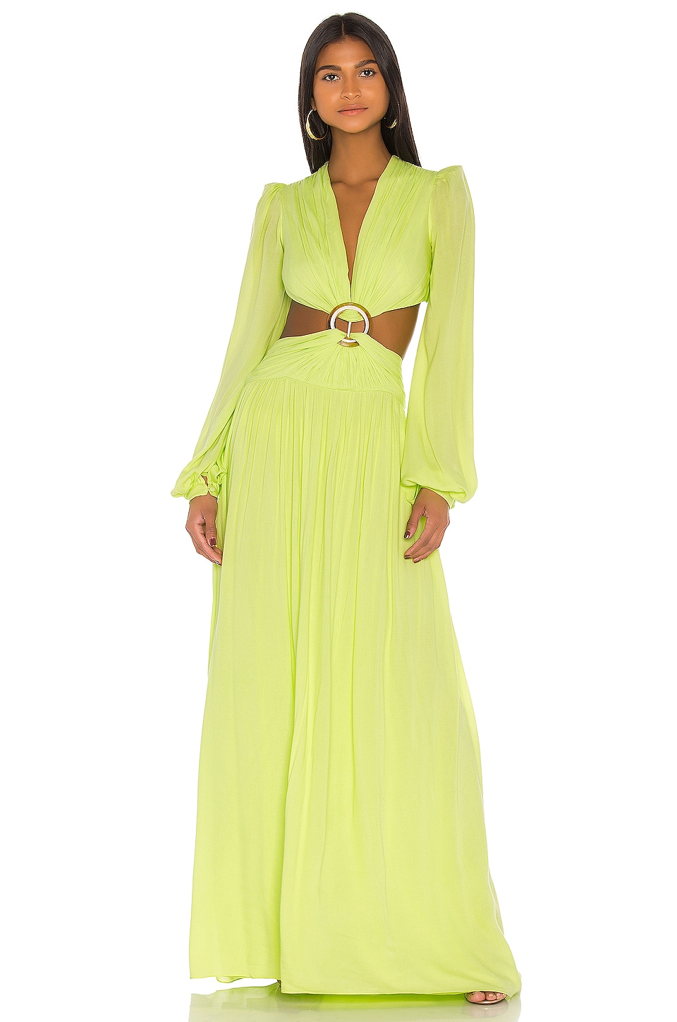neon green gown