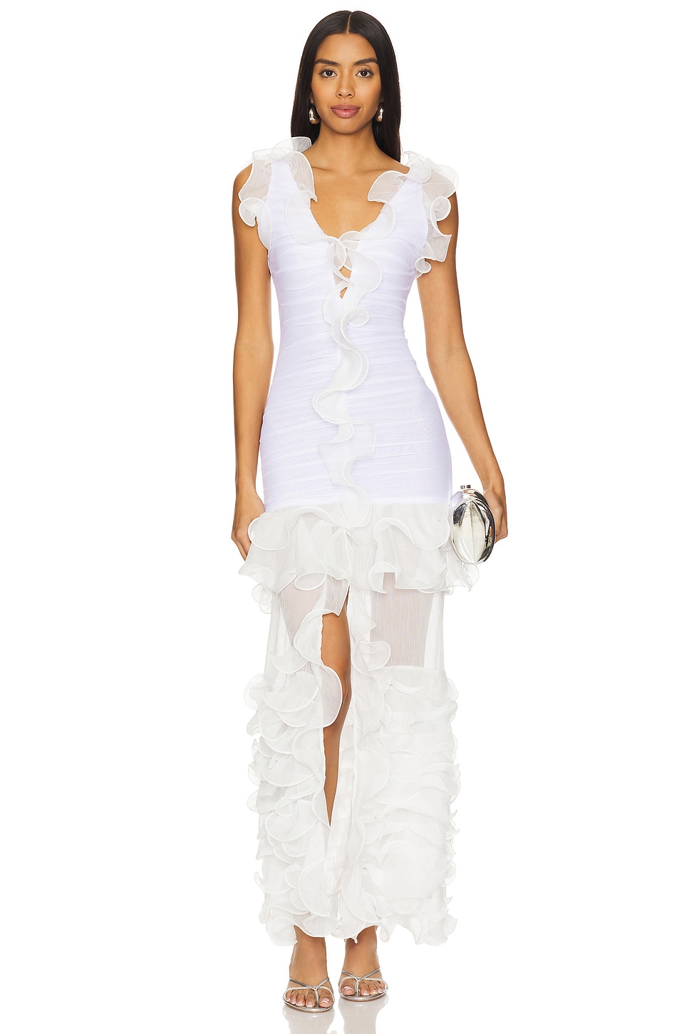 Stretch Tulle Maxi Dress