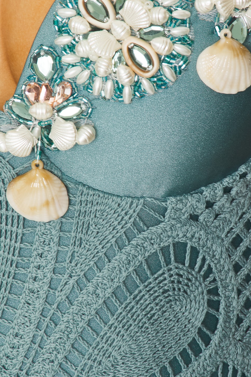 Camila Coelho Crochet Embroidered Maxi Dress