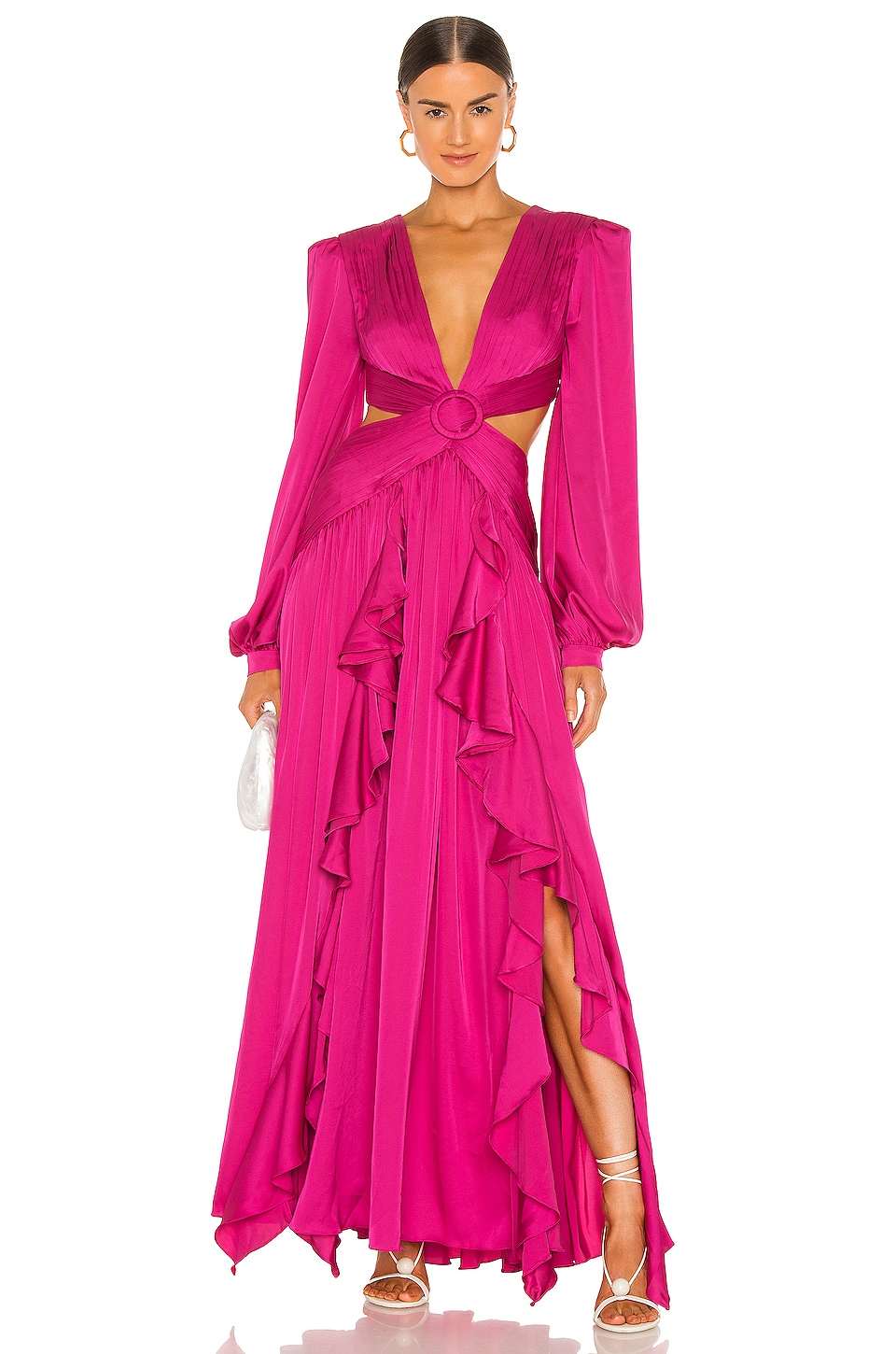 PatBO Plunge Cutout Gown in Hot Pink ...