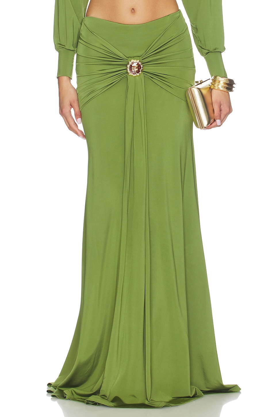 PatBO Intensity Jersey Maxi Skirt in Green | REVOLVE