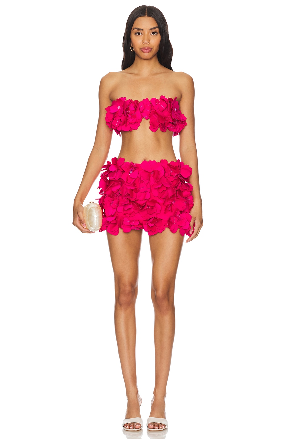 PatBO Hand Embroidered Flower Top