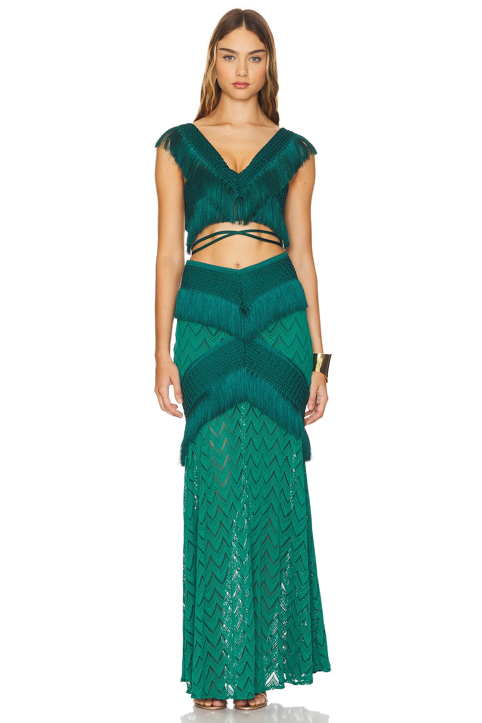 PatBO Fringe Trim Cropped Top thumbnail