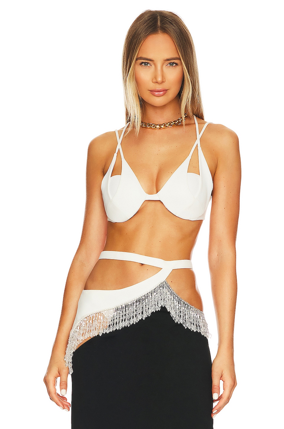 Patbo Molded Bustier In White Revolve 0526