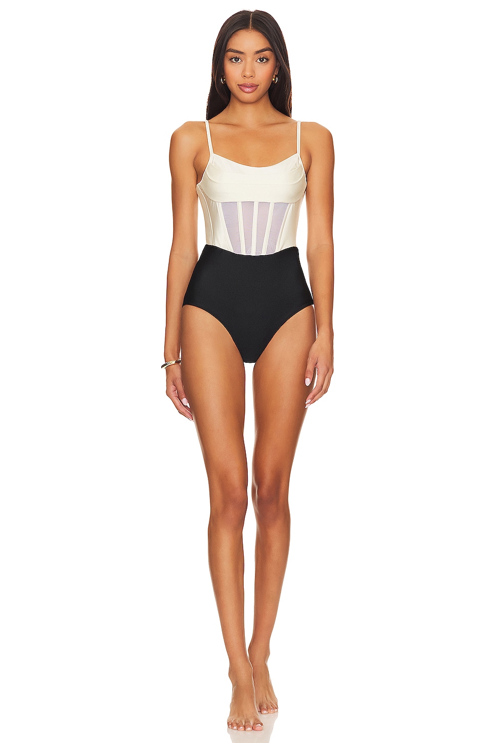 PatBO Colorblock One Piece in Black White REVOLVE