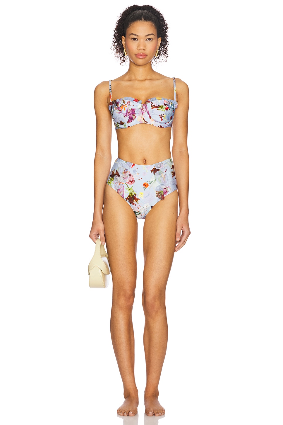 PatBO Lily Flower High Waist Bikini Bottom thumbnail