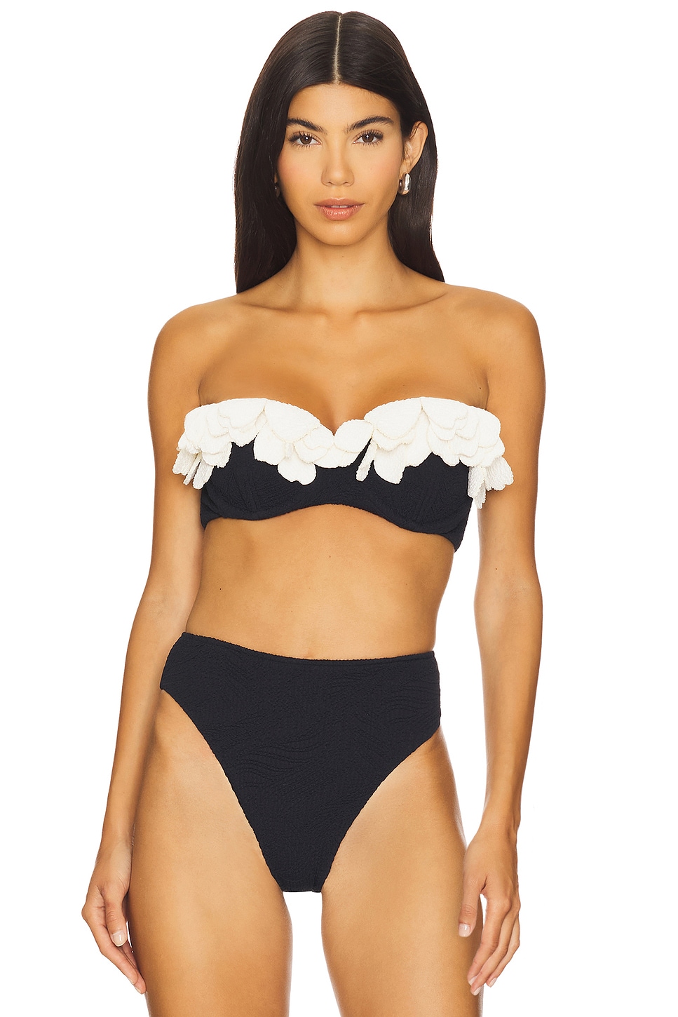 Breeze Jacquard Flower Applique Bikini Top