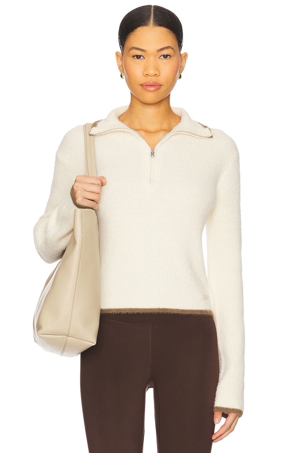 P.E NATION Ignite Zip Neck Knit Sweater