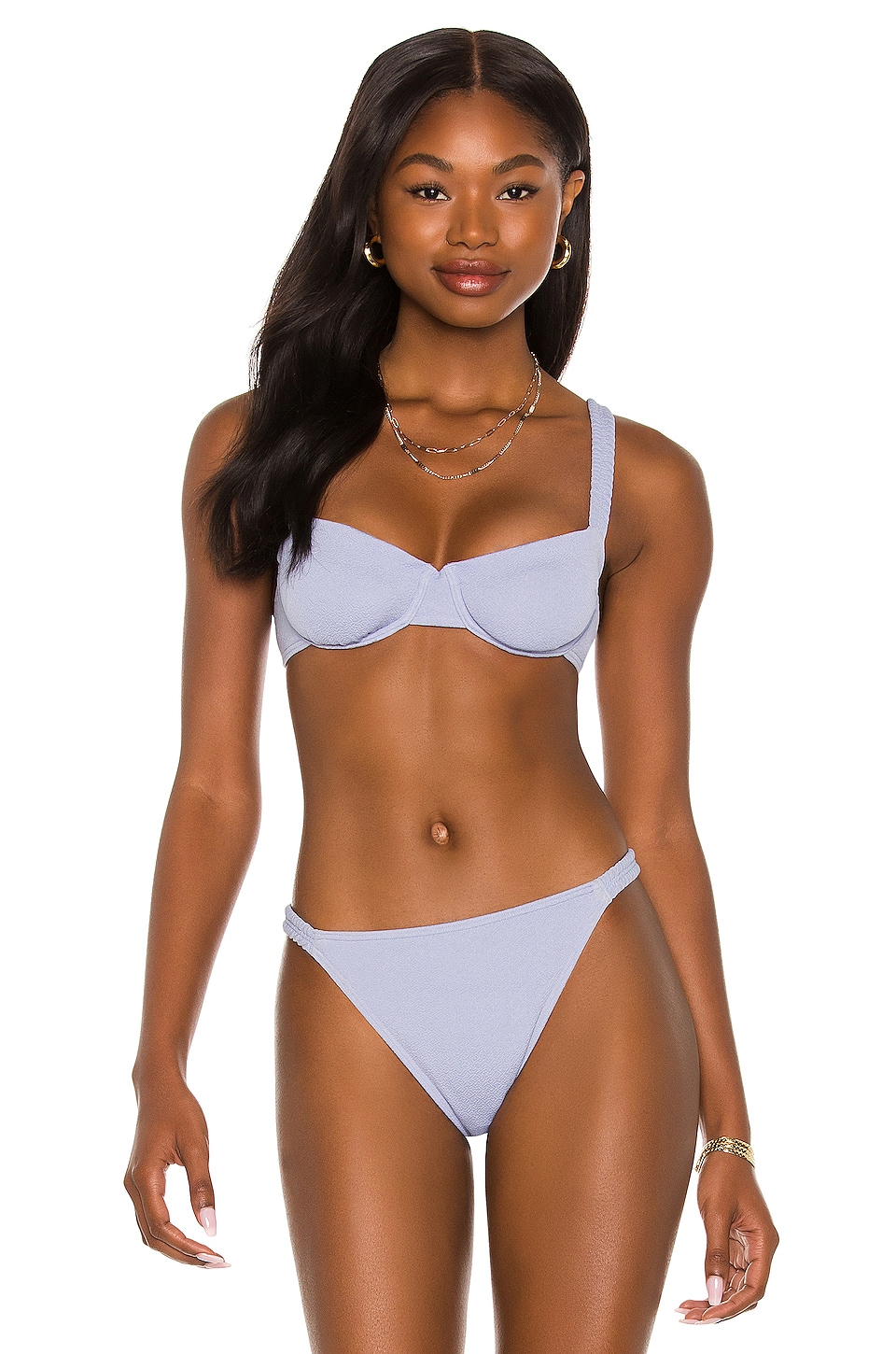 Peony Swimwear Holiday Balconette Bikini Top Hydrangea
