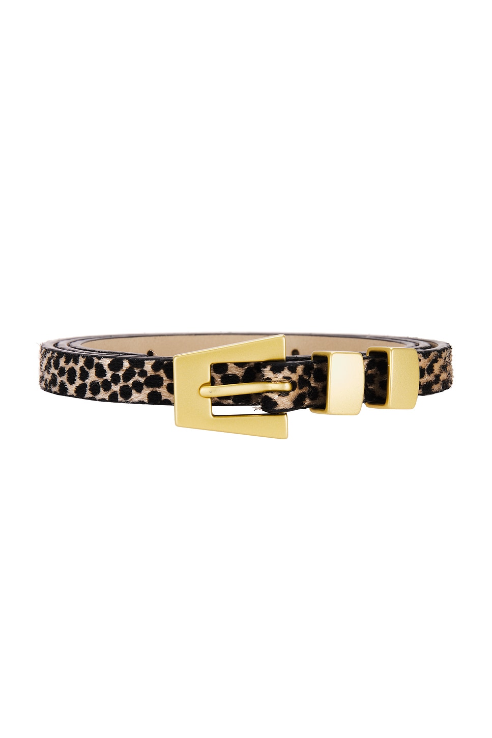 petit moments Faux Fur Modern Slim Belt in Leopard & Gold  display picture 1