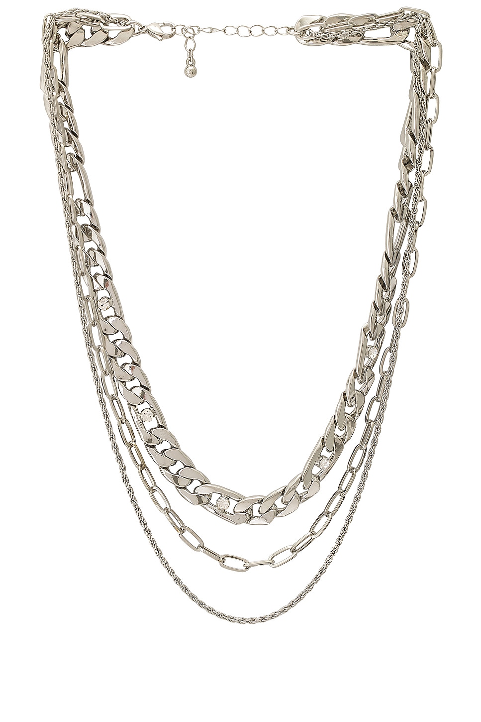 petit moments Stacked Chain Necklace in Silver REVOLVE
