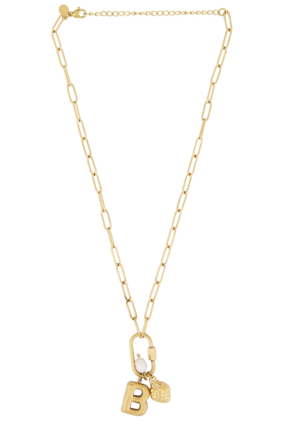 Carabiner Initial Charm Necklace