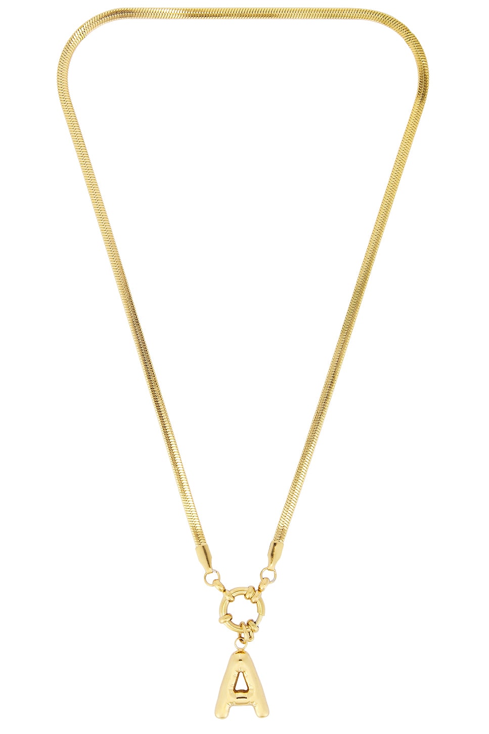 Bubble Initial Herringbone Necklace