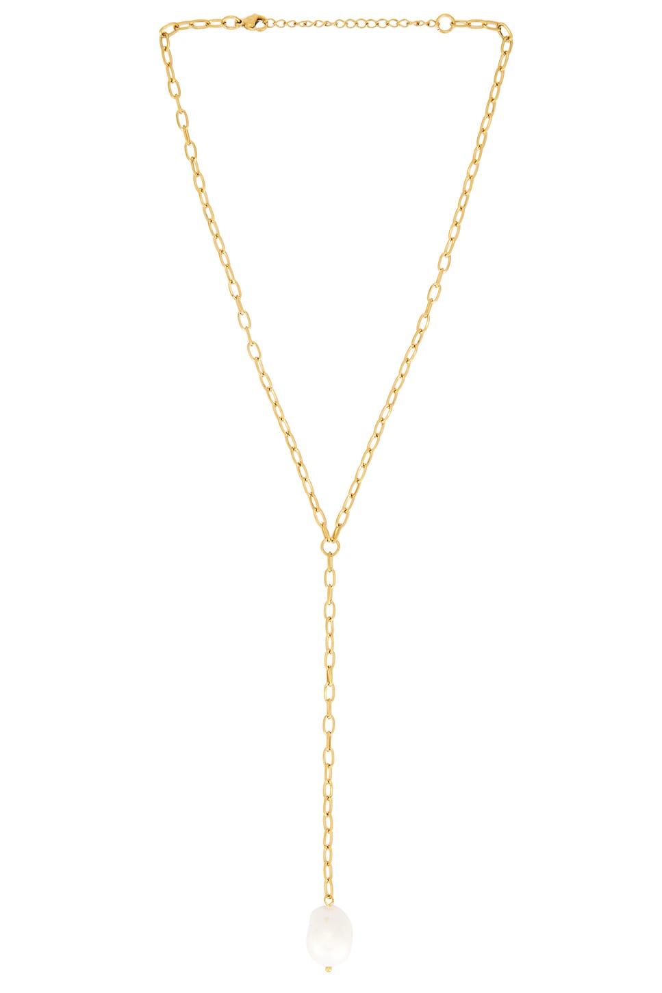 Pearl Drop Lariat Necklace