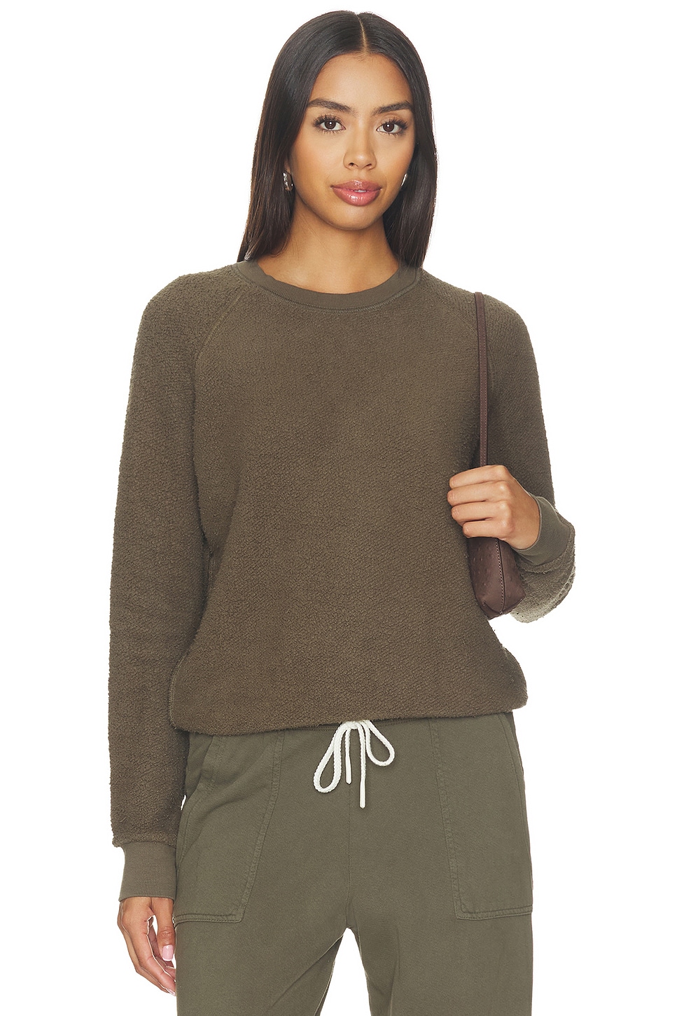 Ziggy Inside Out Fleece Long Sleeve Shrunken Crewneck Sweatshirt