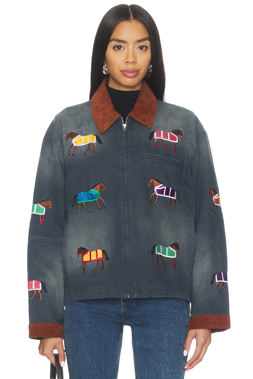 Found Lariat Horse Embroidered Work Jacket