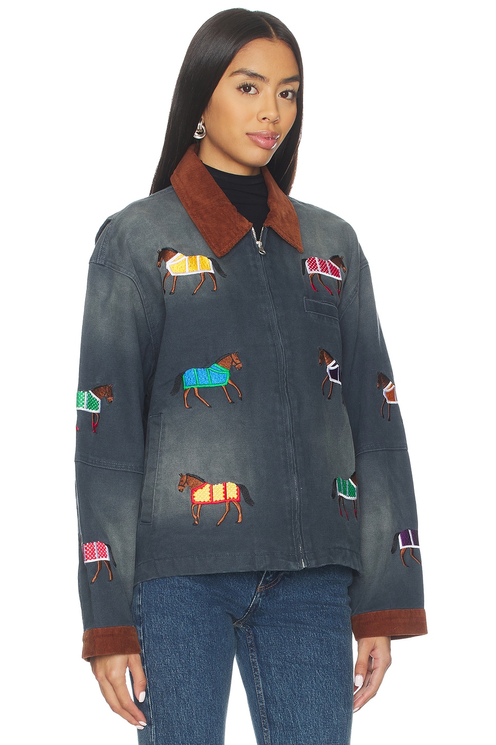 Found Lariat Horse Embroidered Work Jacket